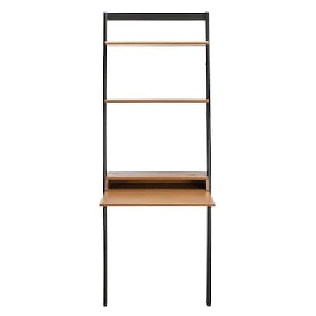 Safavieh Pamella 2 Shelf Leaning Desk, Natural & Charcoal DSK9400C